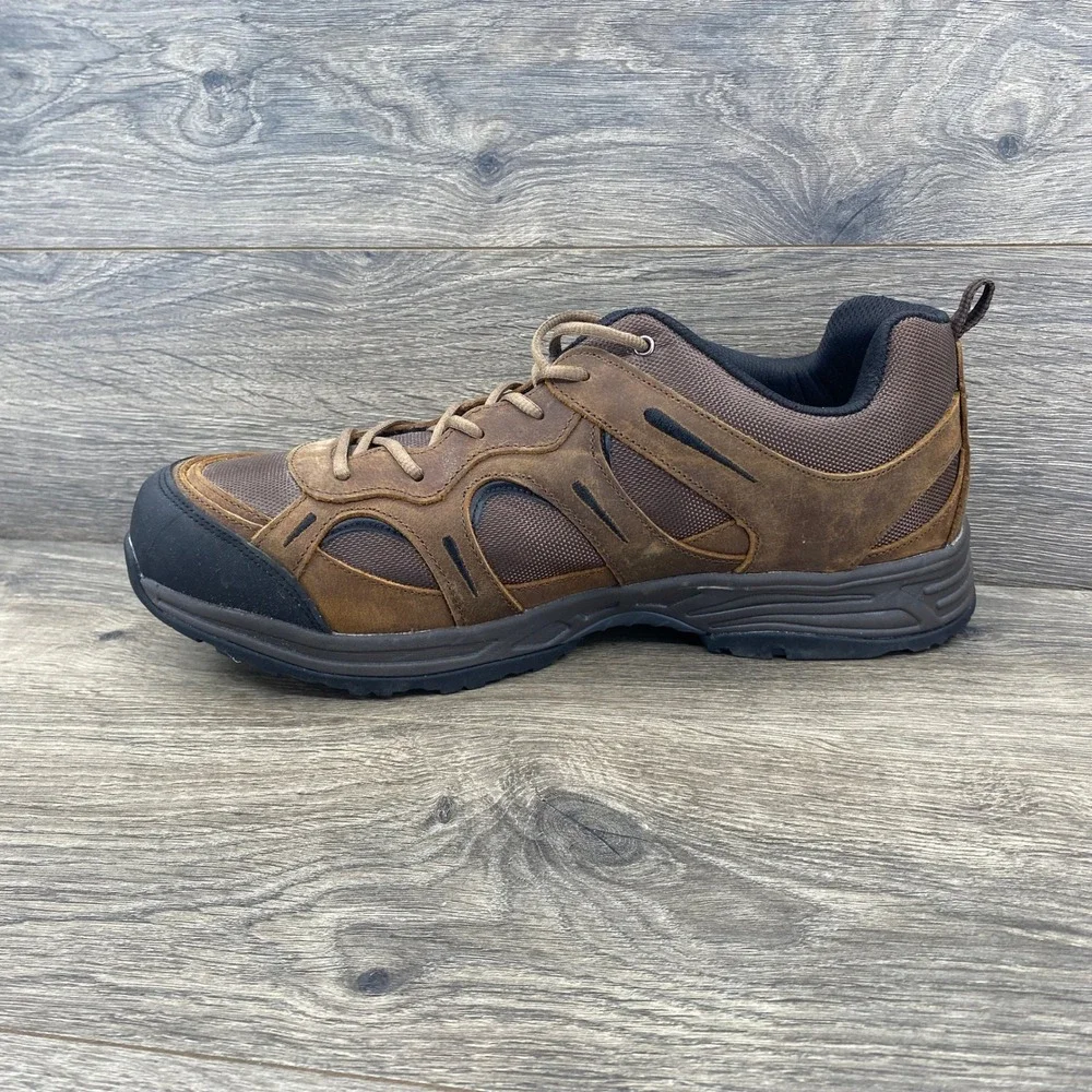 Propet Cliff Walker Hiking Shoes Mens 15 XW 3E Brown Leather Low Top M5503